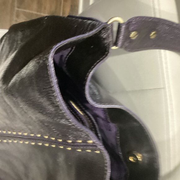 Michael Kors Purple and Gold Studded Shoulder Bag. Used not new - Picture 6 of 9